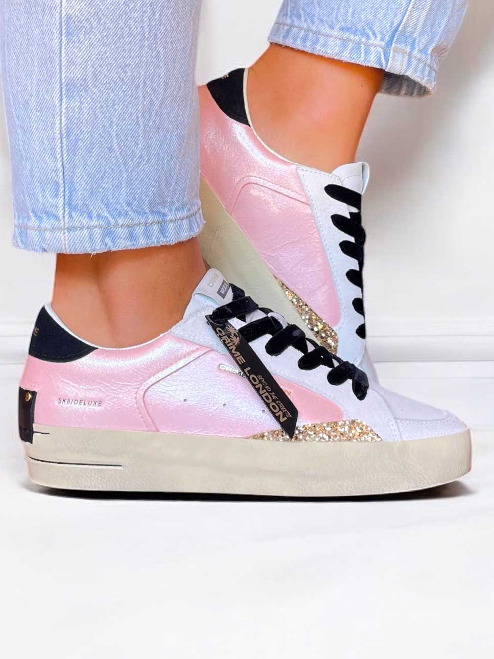 Sneakers Crime London SK8 Deluxe Rose And Chill Pour Femme